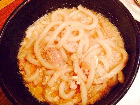 簡単一人ランチ 卵入りの温うどん レシピ 作り方 By みゅうしろ 楽天レシピ